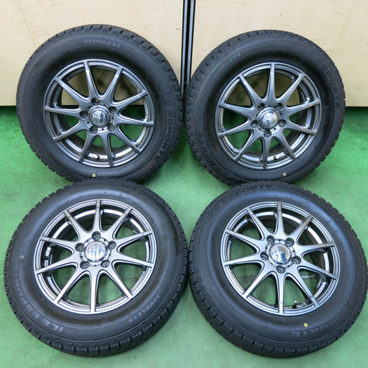 [送料無料] バリ溝！23年！キレイ！ほぼ10分★スタッドレス 195/65R15 アイスエスポルテ TIRO ティーロ 15インチ PCD114.3/5H★4121103SYス