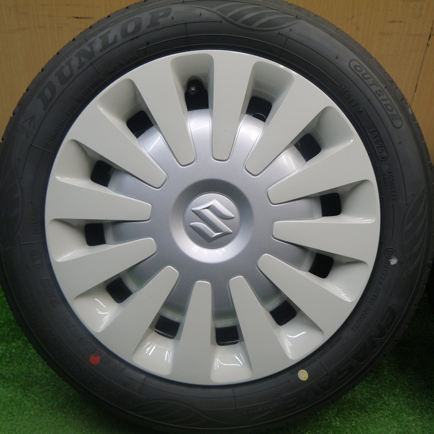 新車外し！25年★スズキ ワゴンR スマイル 純正 スチール 155/65R14 ダンロップ エナセーブ EC350+ 14インチ PCD100/4H★6010513Hノ