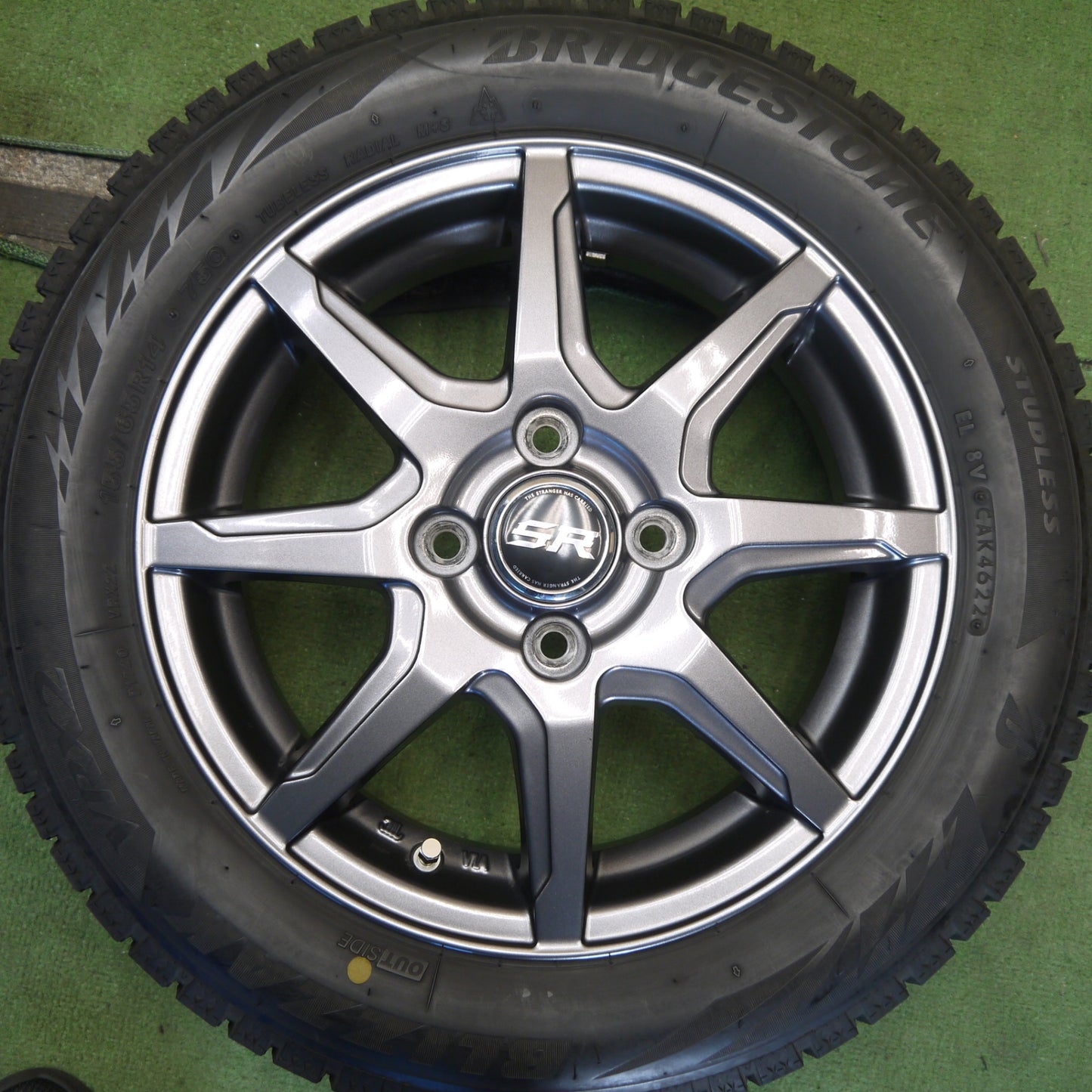 キレイ！22年◎スタッドレス 155/65R14 ブリヂストン ブリザック VRX2 STRANGER ストレンジャー 14インチ PCD100/4H◎6080302Hス