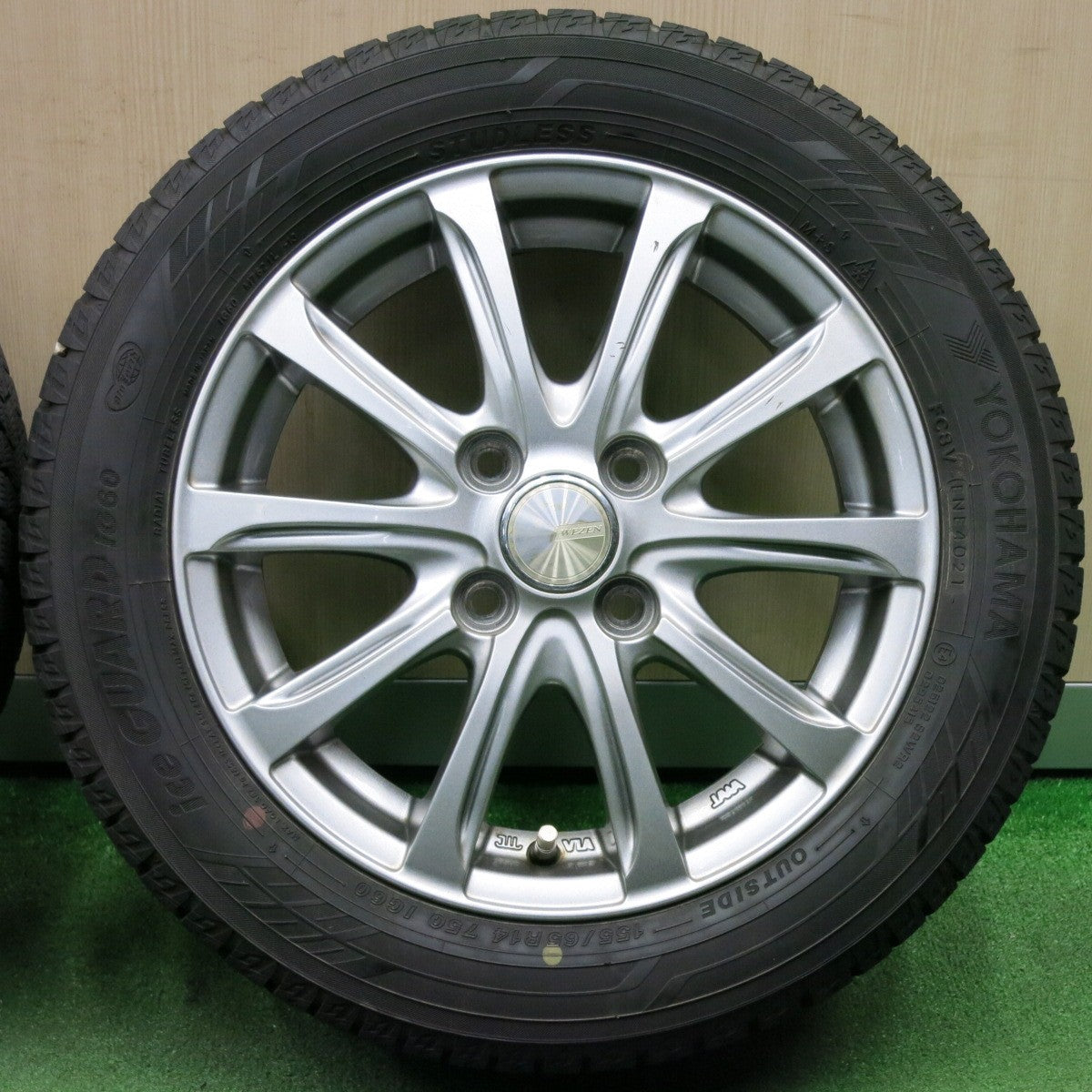 [送料無料] 4本価格！21年★スタッドレス 155/65R14 ヨコハマ アイスガード iG60 WEZEN 社外 アルミ 14インチ PCD100/4H★4122503NJス