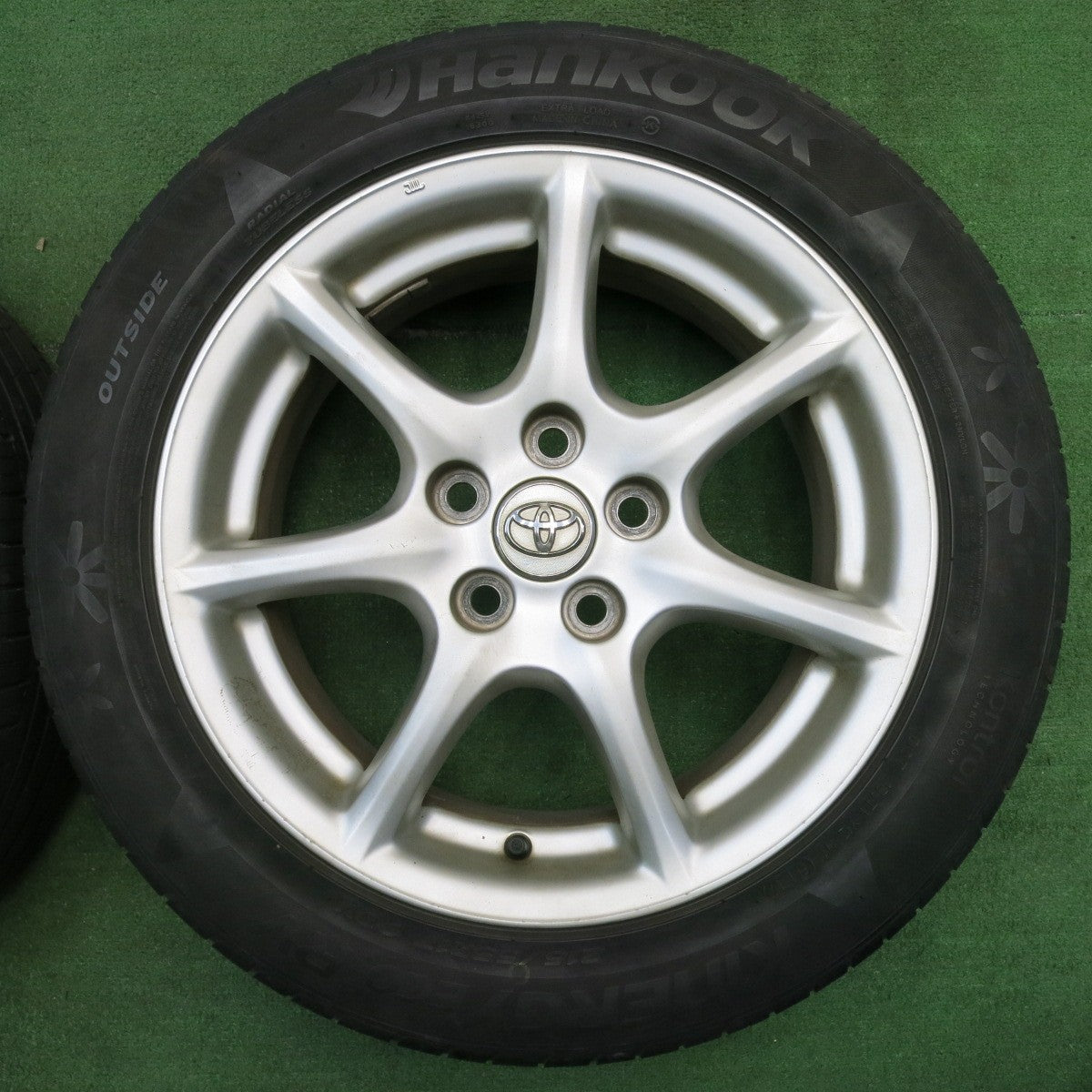 バリ溝！9分★トヨタ 50系 エスティマ 純正 215/55R17 ハンコック キナジー エコ RV 17インチ PCD114.3/5H★5050411NJノ