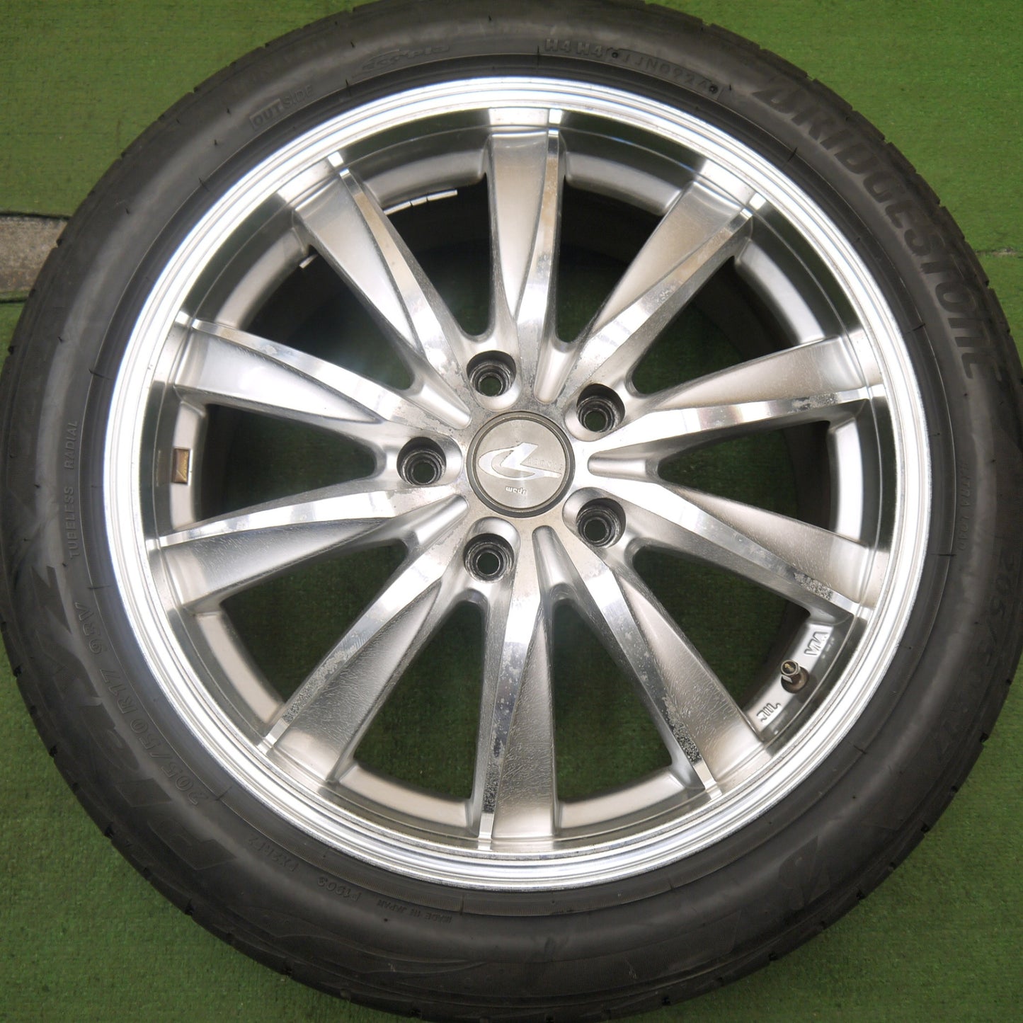 バリ溝！24年！9分★LEONIS CX 205/50R17 ブリヂストン プレイズ PX-RV2 17インチ レオニス PCD114.3/5H★5070902Hノ