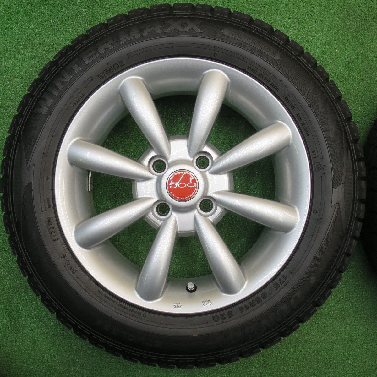 バリ溝！21年！キレイ！9.5分★FIAT フィアット 500 AGA 500 175/65R14 スタッドレス ダンロップ ウインターマックス WM02 14インチ PCD98/4H★5110406NJス