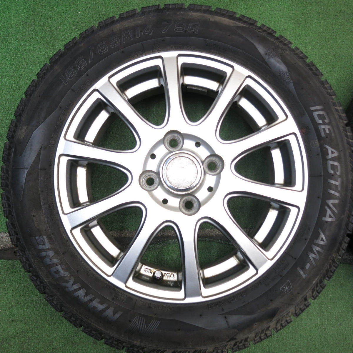 バリ溝！23年！9.5分◎スタッドレス 165/65R14 ナンカン アイスアクティバ AW-1 LAYCEA レイシア 14インチ ハスラー ソリオ 等 PCD100/4H◎6080405AKス