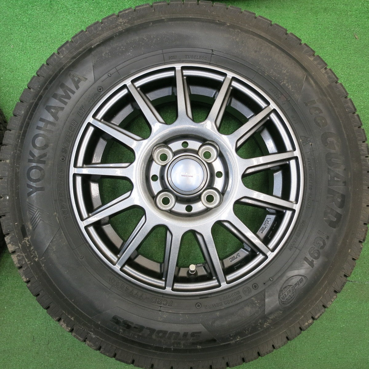 超バリ溝！キレイ！ほぼ10分★スタッドレス 165/80R13 90/88N ヨコハマ アイスガード iG91 VELVA IGOR ヴェルヴァ イゴール 13インチ PCD100/4H★6010308HAス