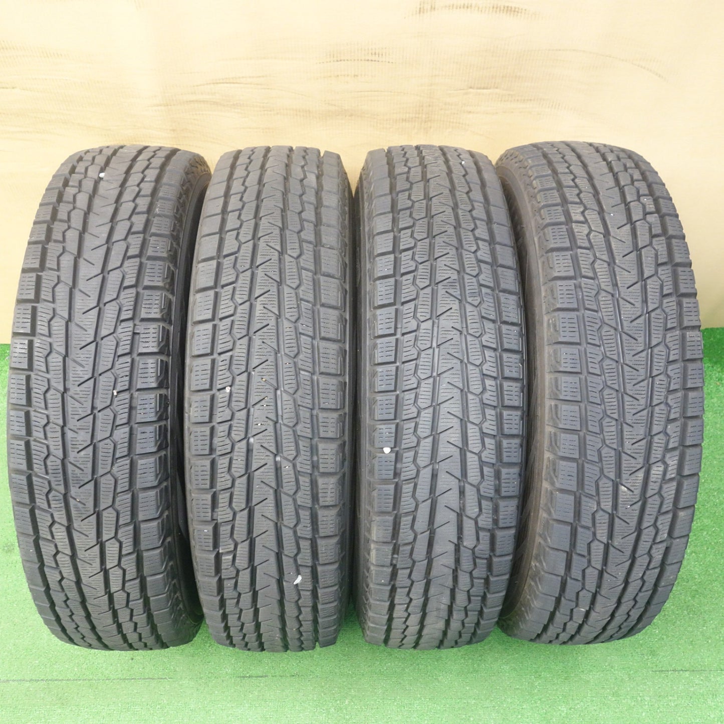 バリ溝！9分◎三菱 パジェロミニ 純正 175/80R15 スタッドレス ヨコハマ アイスガード G075 15インチ PCD114.3/5H◎6060401KTス