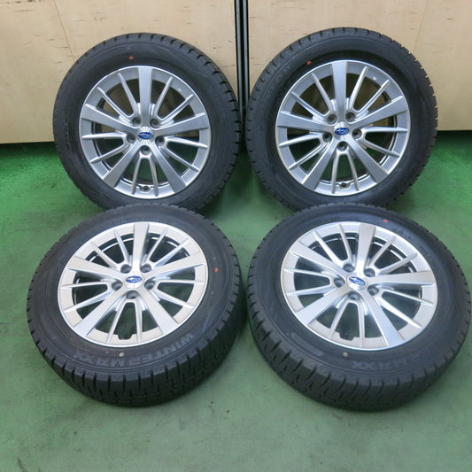 超バリ溝！23年！キレイ！ほぼ10分★スバル インプレッサ 純正 ENKEI 205/55R16 スタッドレス ダンロップ ウインターマックス WM02 エンケイ 16インチ PCD100/5H★5112103SKス