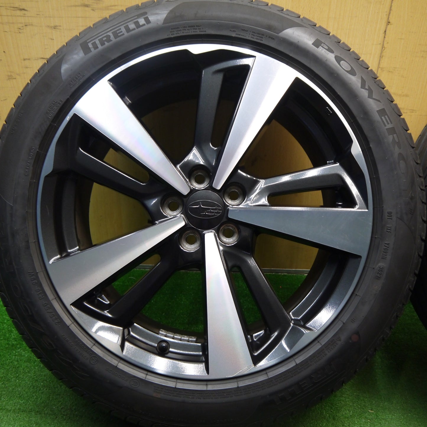[送料無料] バリ溝！23年！キレイ！8.5分★スバル インプレッサ スポーツ 純正 225/50R18 ピレリ POWERGY パワジー 18インチ PCD100/5H★5040706Hノ