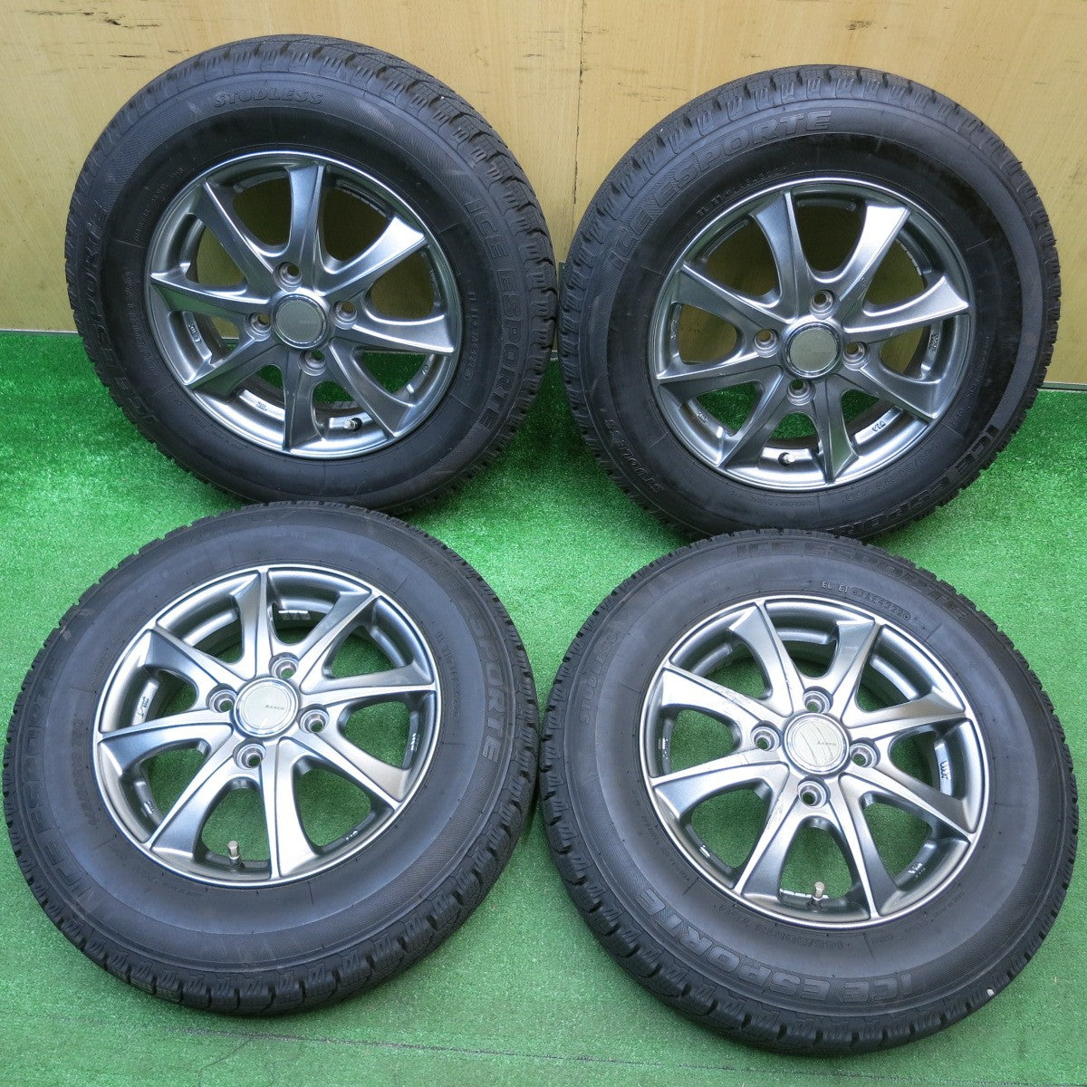バリ溝！22年！9.5分以上★スタッドレス 145/80R13 アイスエスポルテ LEBEN BX レーベン 13インチ PCD100/4H★5123108HAス