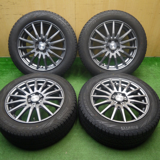 バリ溝！23年！キレイ！8.5分★86 BRZ 等 205/55R16 スタッドレス ピレリ アイスゼロ アシンメトリコ SEIN RACING S ザイン レーシング 16インチ PCD100/5H★5122406Hス