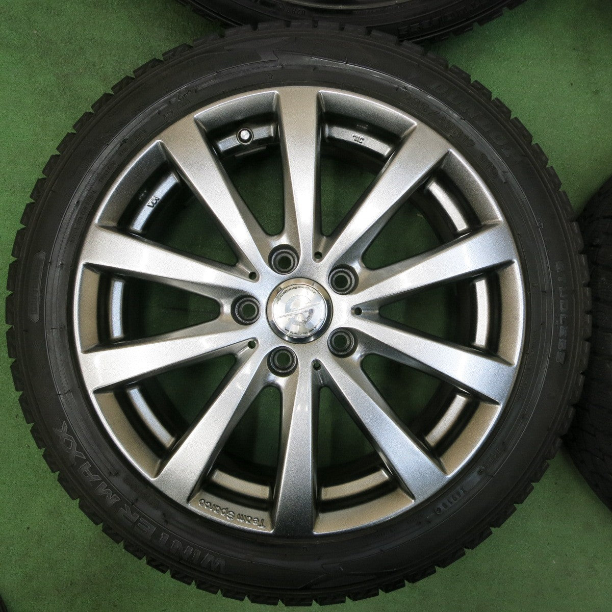 [送料無料] バリ溝！キレイ！9分★ワーゲン アウディ 等 225/45R17 スタッドレス ダンロップ ウインターマックス WM02 Team Sparco CRIMSON スパルコ クリムソン PCD112/5H★4112109SYス