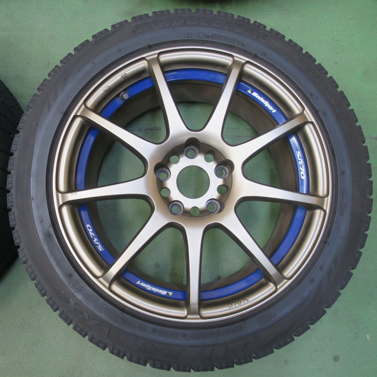 センサー付★ＷedsSport SA-70 225/50R17 スタッドレス ブリヂストン ブリザック VRX ウェッズスポーツ 17インチ PCD114.3/5H★6041106イス