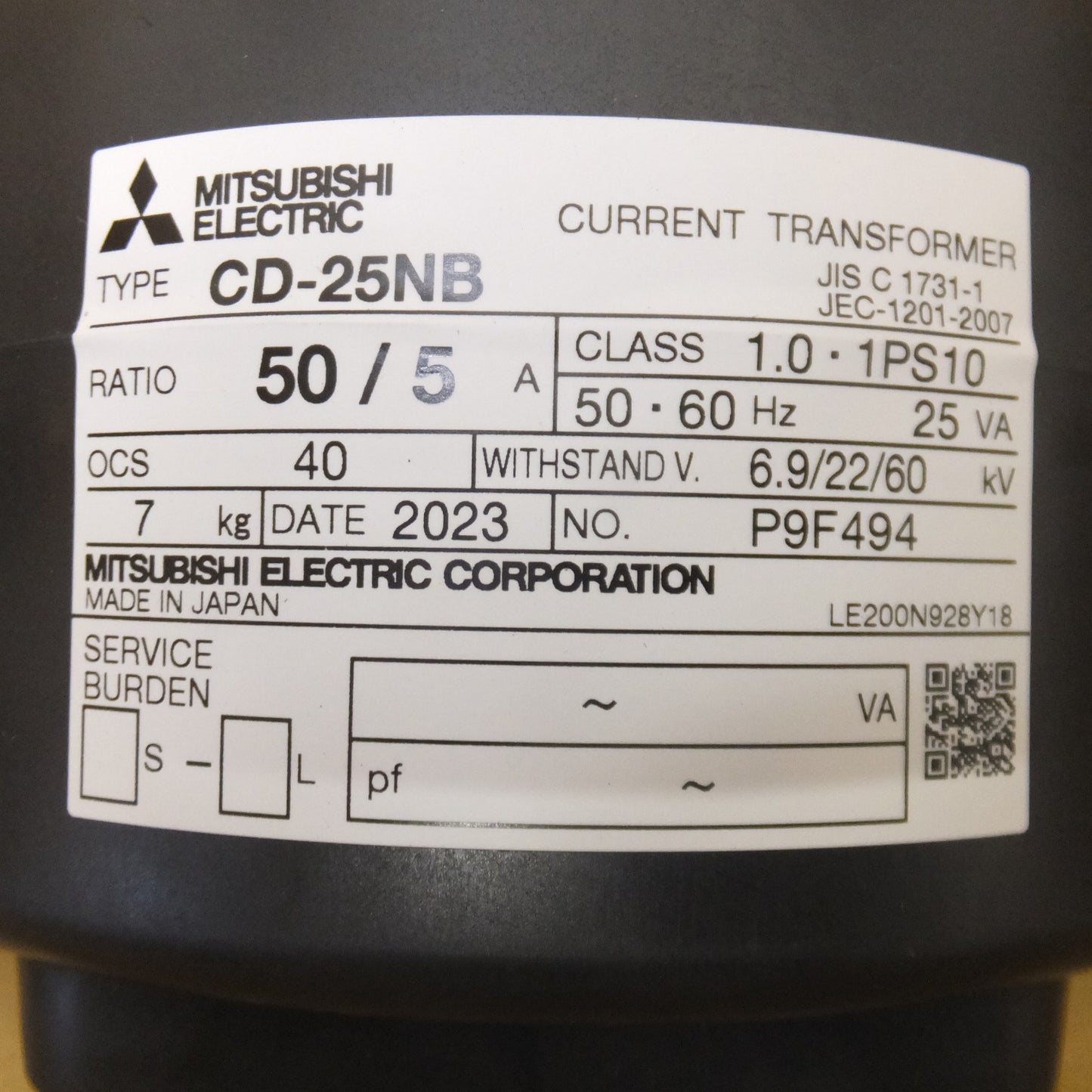 ●複数在庫有●[送料無料] 未使用★三菱電機 MITSUBISHI 計器用変成器 変流器 電力管理用計器 CD-25NB　RATIO 50/5A★