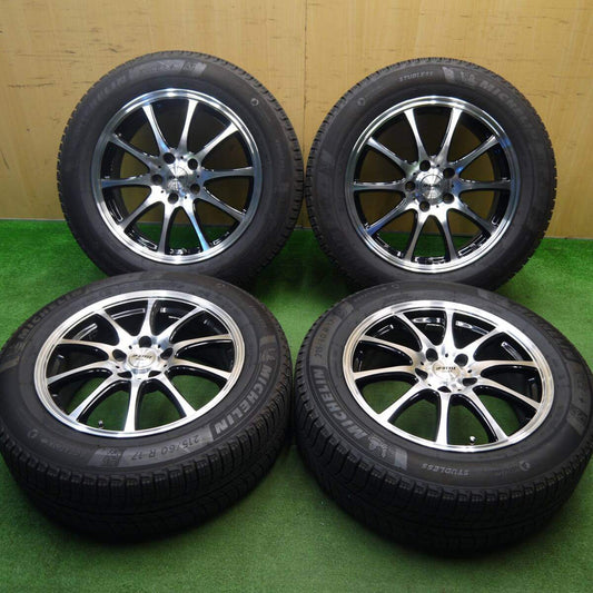 バリ溝！9.5分★スタッドレス 215/60R17 ミシュラン X-ICE3+ JP STYLE CALIN2 MONZA 17インチ PCD114.3/5H★5040404Hス