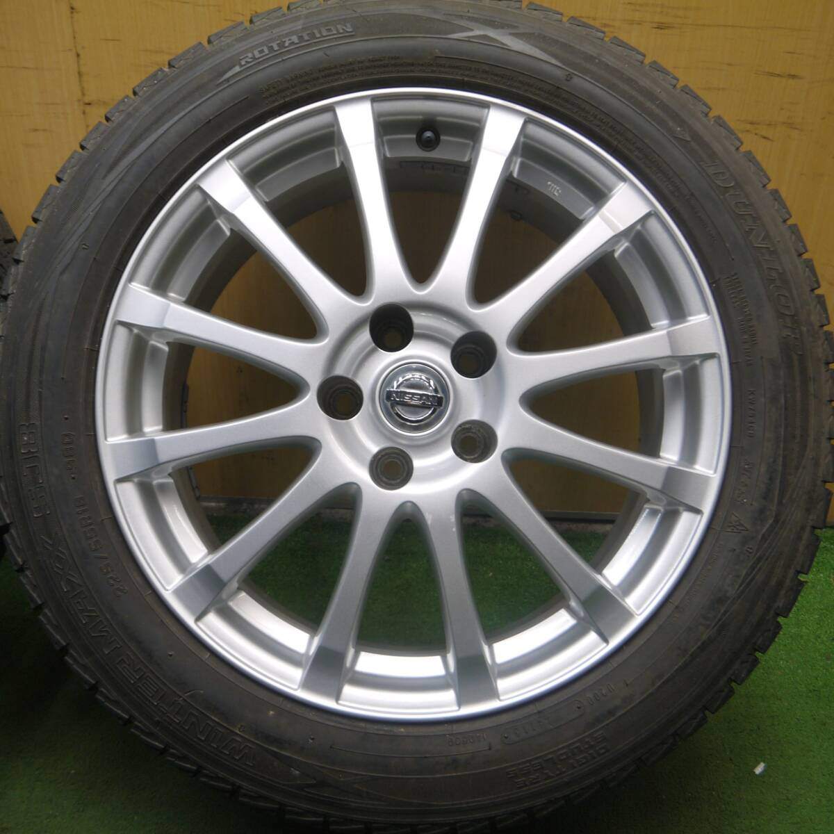 [送料無料] 4本価格★日産 T32 エクストレイル 純正 225/55R18 スタッドレス ダンロップ ウインターマックス SJ8 PCD114.3/5H★4061406Hス