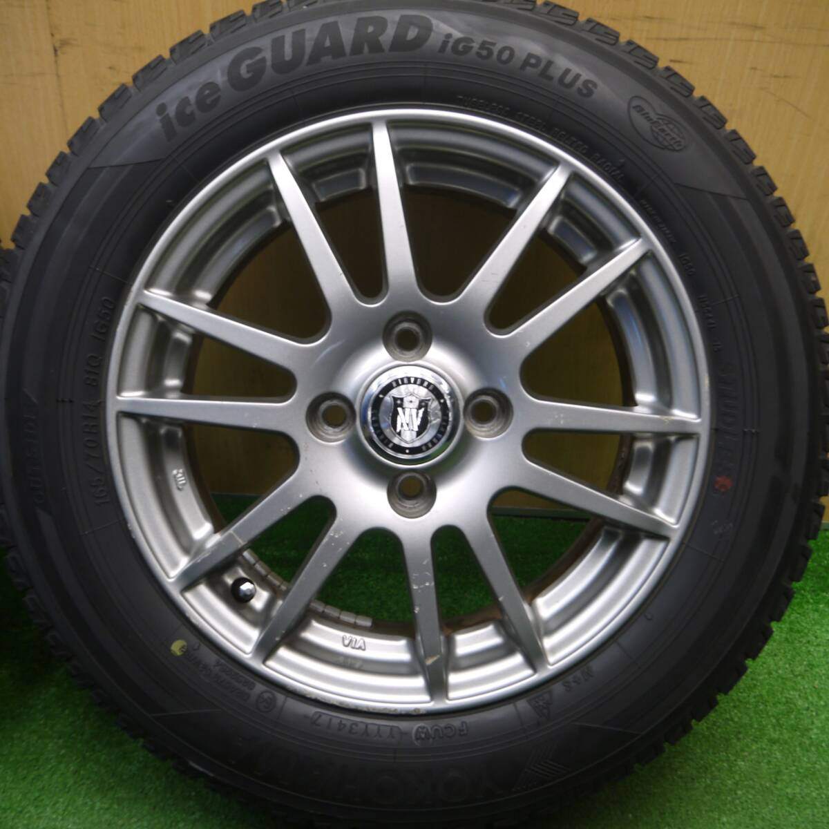 バリ溝！8.5分★スタッドレス 165/70R14 ヨコハマ アイスガード iG50 プラス NIRVANA NV ニルバーナ 14インチ PCD100/4H★4122406Hス