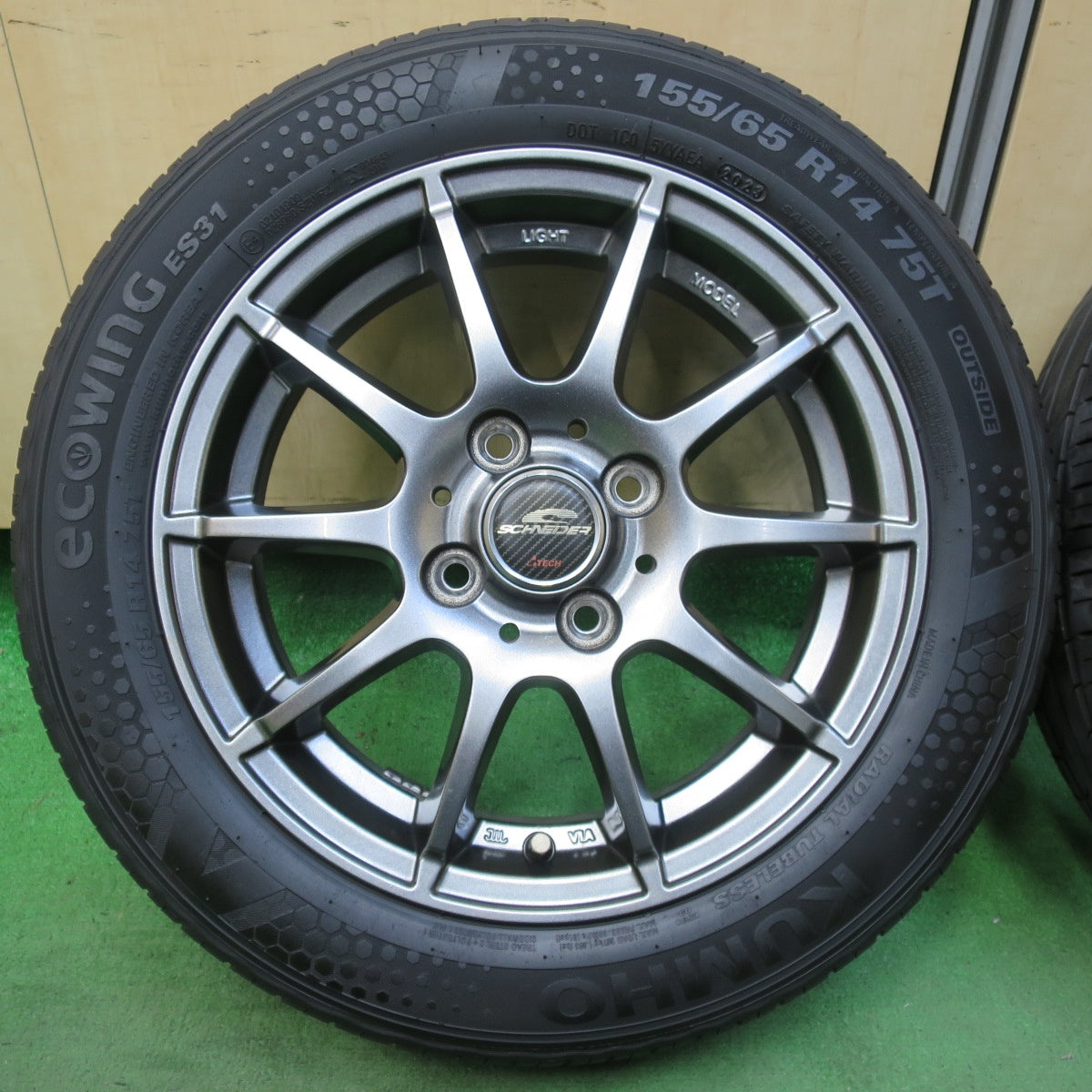 キレイ！23年★155/65R14 クムホ ECOWING ES31 SCHNEIDER シュナイダー 14インチ PCD100/4H★5070703イノ