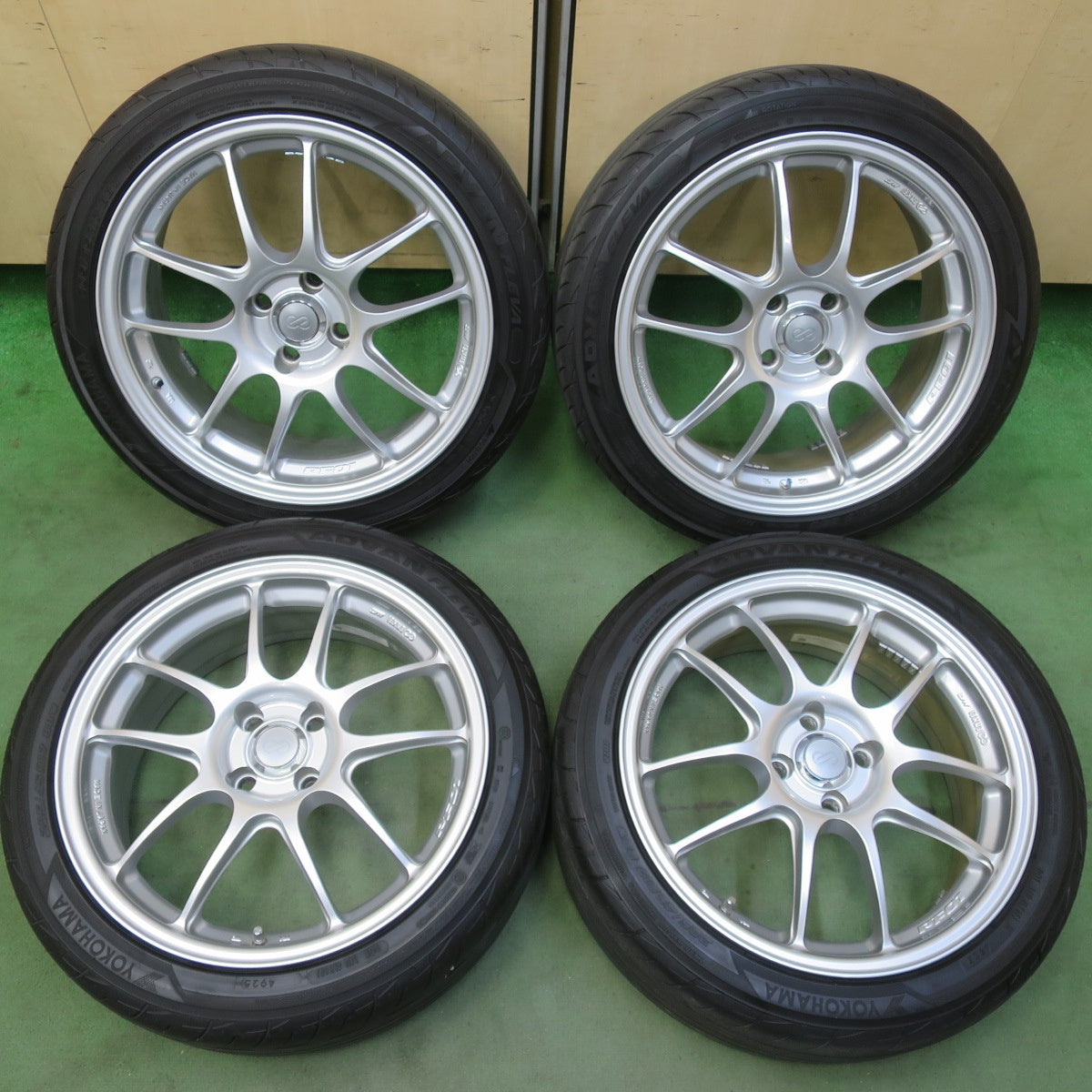 バリ溝！25年！キレイ！ほぼ10分◎ENKEI PF01 205/45R17 ヨコハマ アドバン FLEVA V701 エンケイ 17インチ PCD100/4H◎6071808イノ