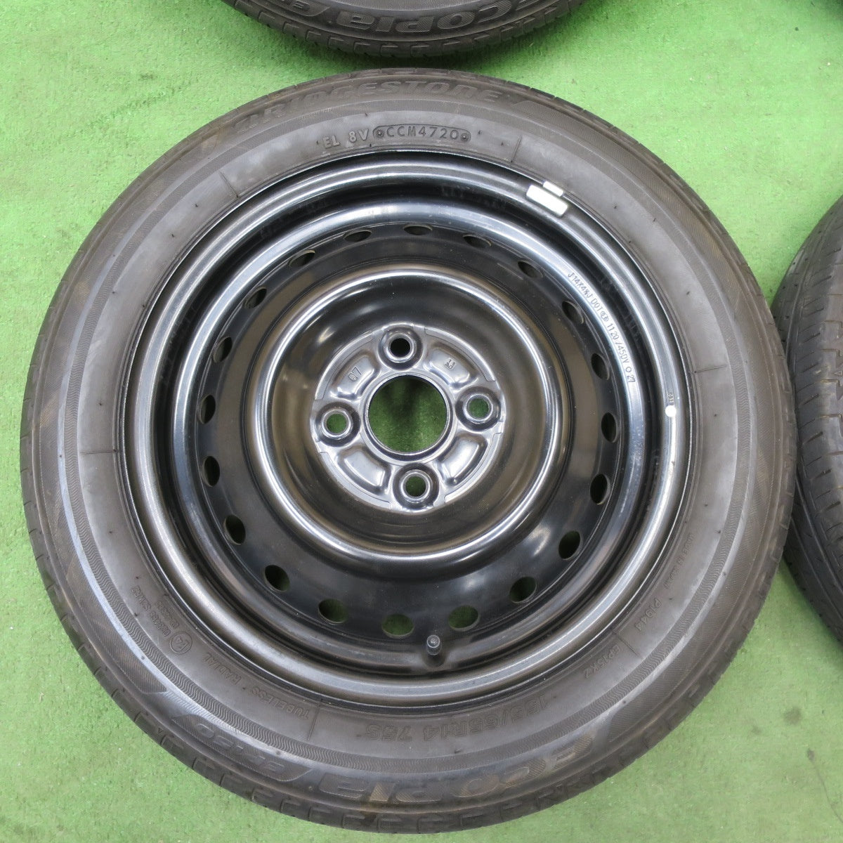 キレイ★155/65R14 ブリヂストン エコピア EP150 スチール ホイール 14インチ PCD100/4H★6020301ナノ