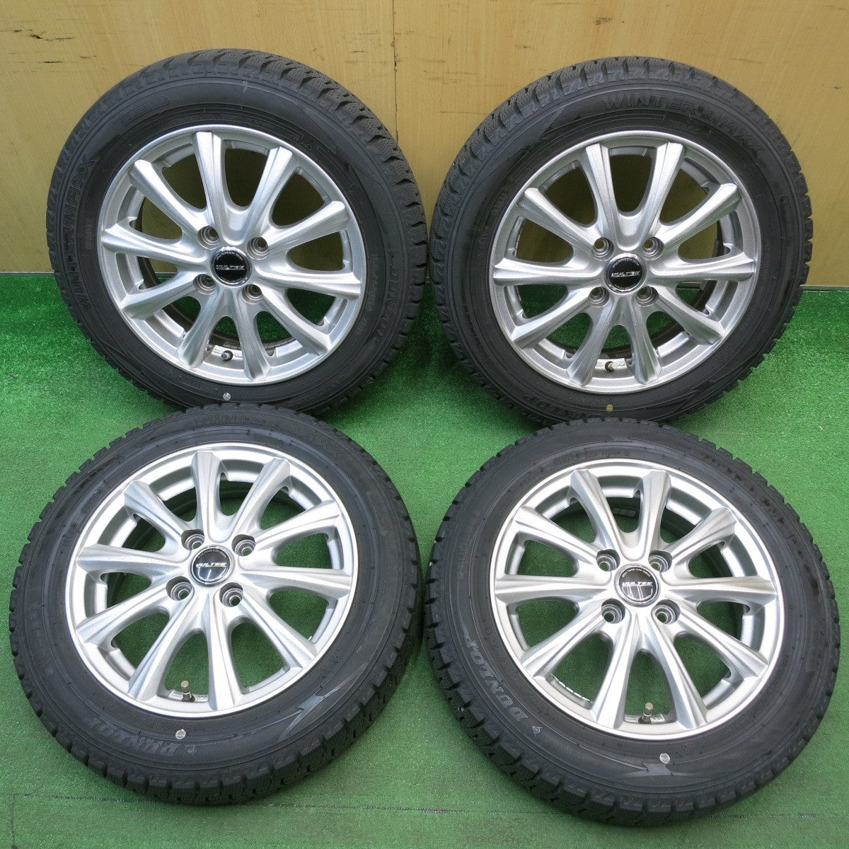 バリ溝！9分★スタッドレス 155/65R14 ダンロップ ウインターマックス WM02 VULTEE 14インチ PCD100/4H★6022811HAス