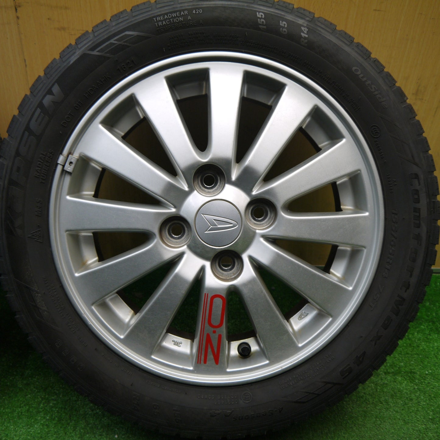 4本価格！21年★ダイハツ ムーヴ コンテ 等 純正 155/65R14 カプセン ComfortMax 4S オールシーズン 14インチ PCD100/4H★5111805Hス