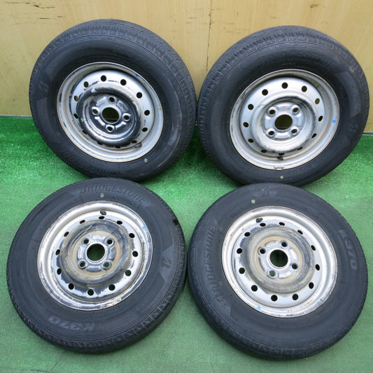 4本価格！23年★145/80R12 80/78N ブリヂストン K370 スチール ホイール 12インチ PCD100/4H★6022305HAノ