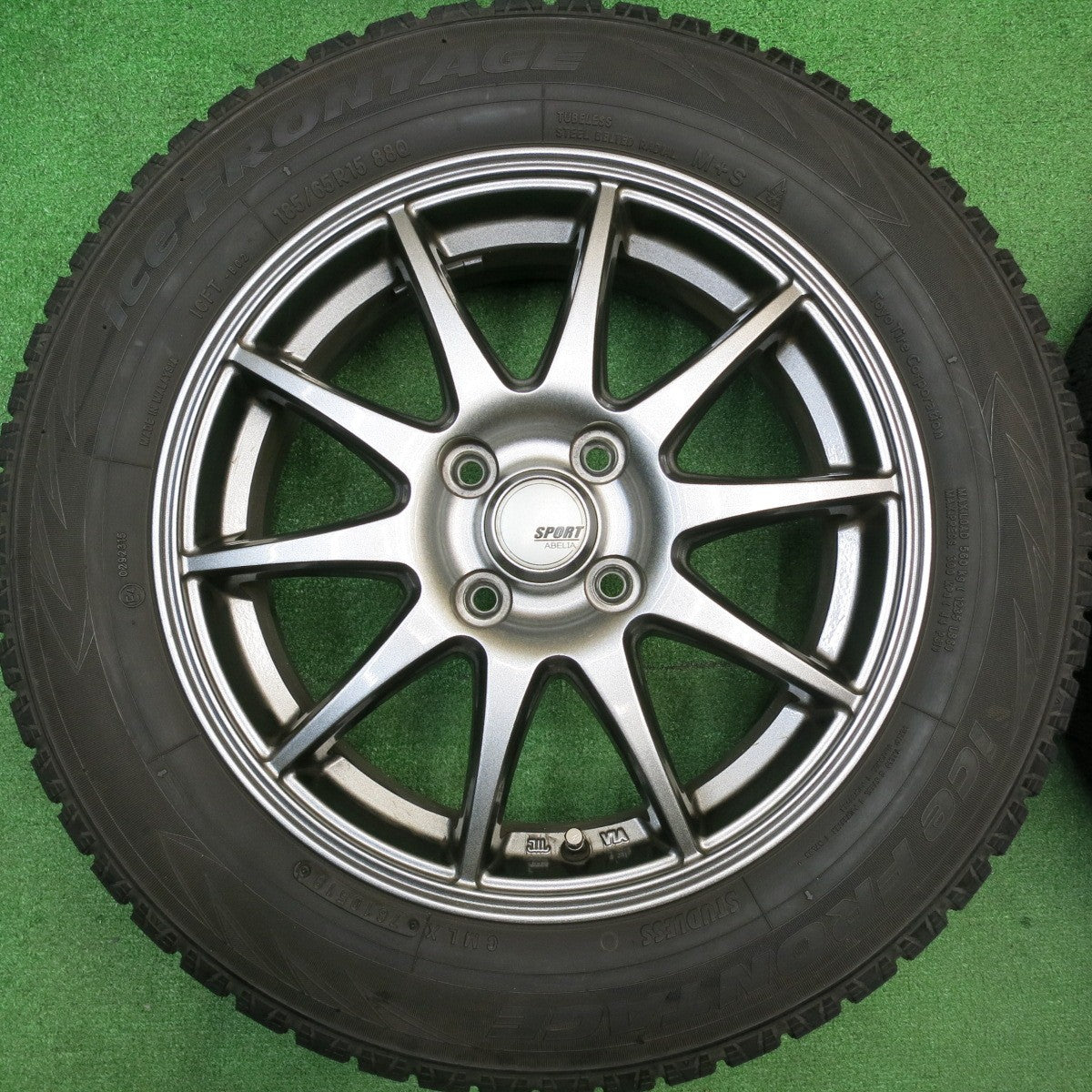 バリ溝！キレイ！9分★スタッドレス 185/65R15 アイスフロンテージ トーヨー SPORT ABELIA スポルト アベリア 15インチ PCD100/4H★5112509HAス