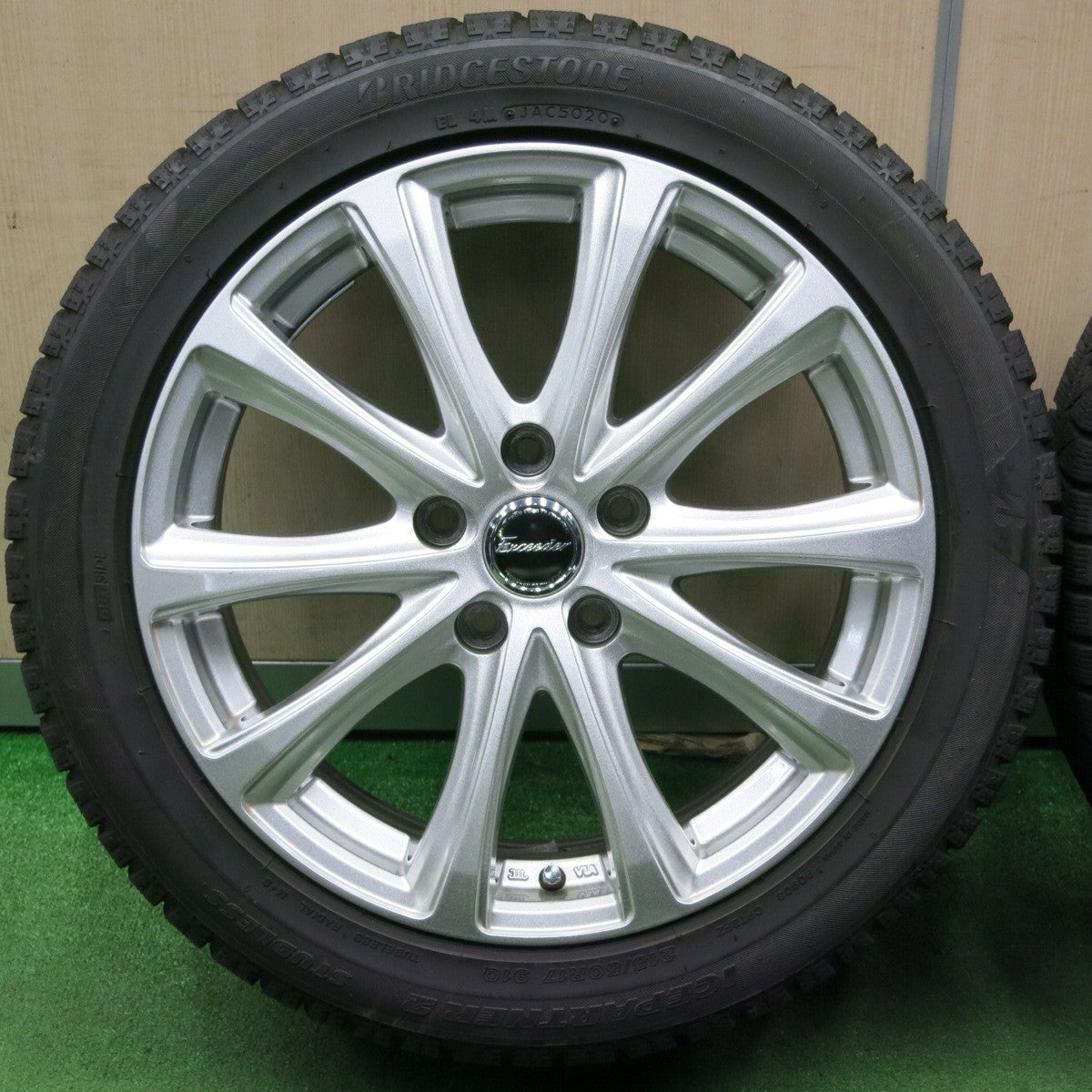 [送料無料] バリ溝！キレイ！9.5分★スタッドレス 215/50R17 ブリヂストン アイスパートナー2 Exceeder エクシーダー 17インチ PCD114.3/5H★5010303NJス