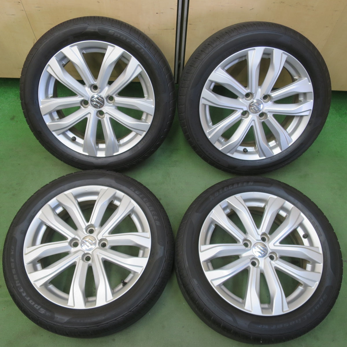 バリ溝！25年！キレイ！9.5分★スズキ ZC72S スイフト 純正 185/55R16 オートグリーン SportChaser SC2 16インチ PCD100/4H★6051502イノ