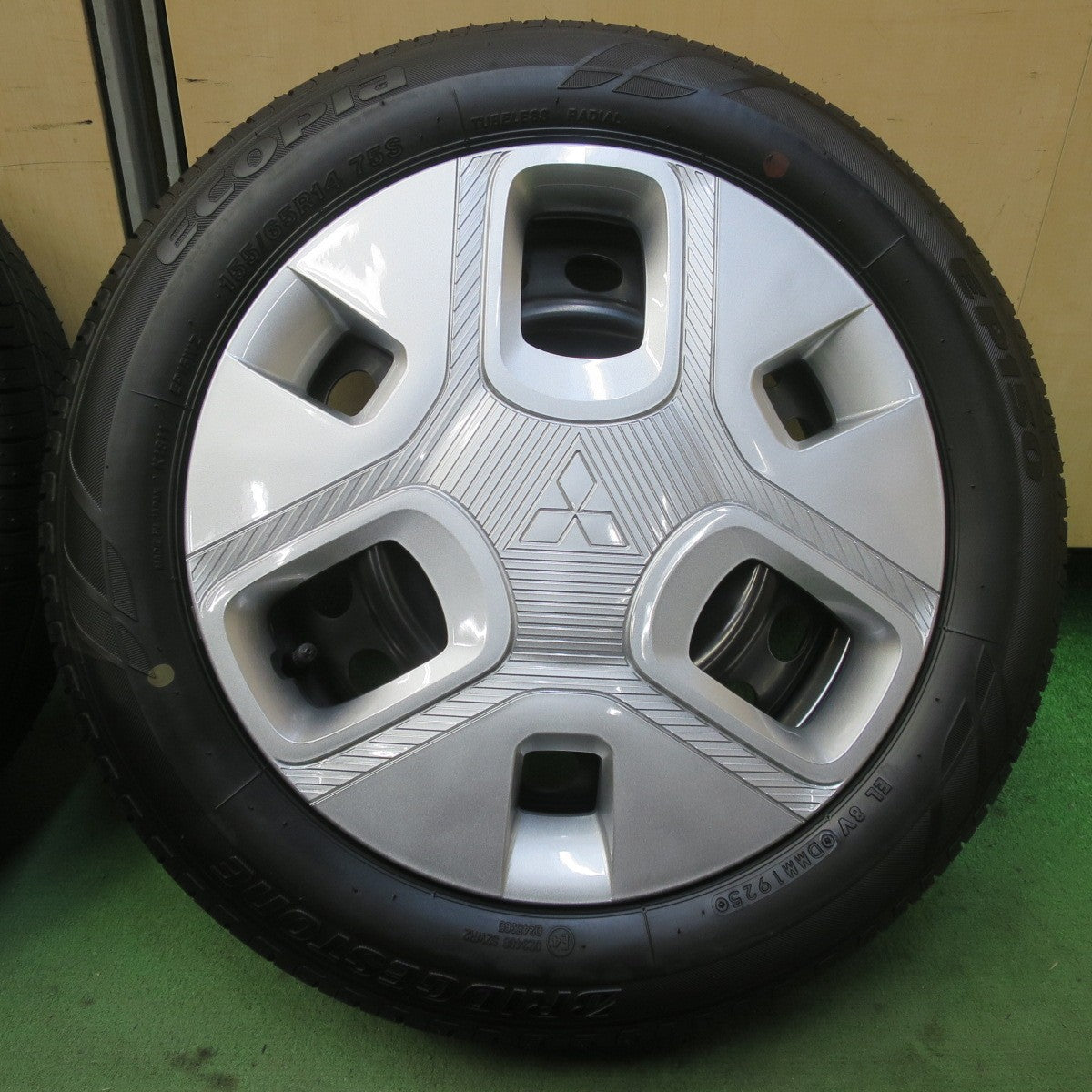 新車外し！25年◎三菱 ekスペース デリカミニ 純正 スチール 155/65R14 ブリヂストン エコピア EP150 14インチ PCD100/4H◎6081905イノ