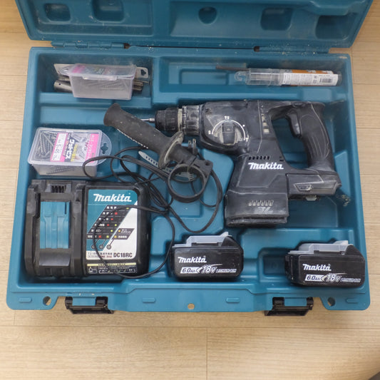 [送料無料] ★マキタ makita 24mm 充電式ハンマドリル HR244DZKB　バッテリ BL1860B 2個　充電器 DC18RC T　セット★