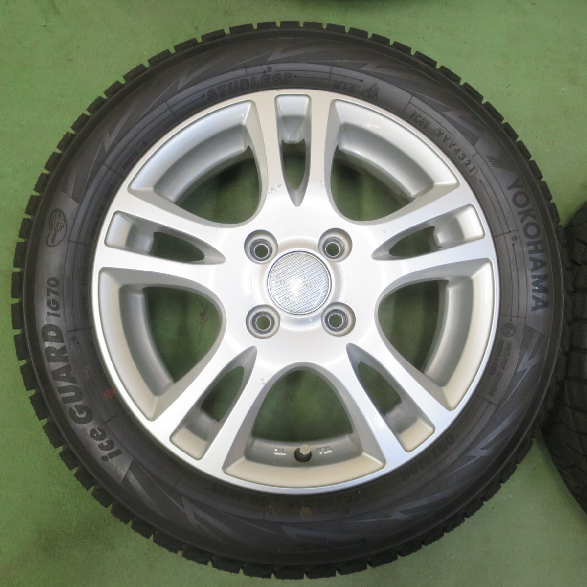 バリ溝！ほぼ10分★スタッドレス 155/65R14 ヨコハマ アイスガード iG70 EuroSpeed MANARAY SPORT ユーロスピード 14インチ PCD100/4H★6060603イス