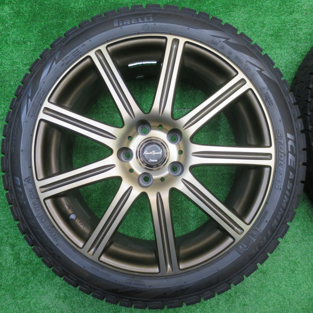 バリ溝！9.5分★スタッドレス Final Speed 225/45R18 ピレリ アイスアシンメトリコ ATECH ファイナルスピード PCD114.3/5H★5100807NJス