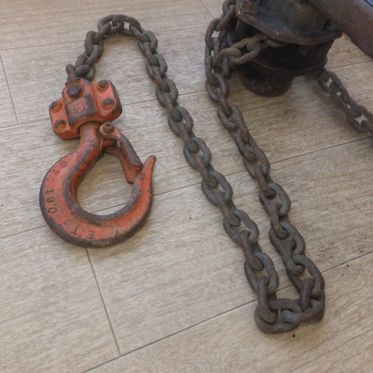 [送料無料] 現状品★象印 ELEPHANT レバーホイスト 象印レバー YII-80 0.8t　CHAIN V-5.6★
