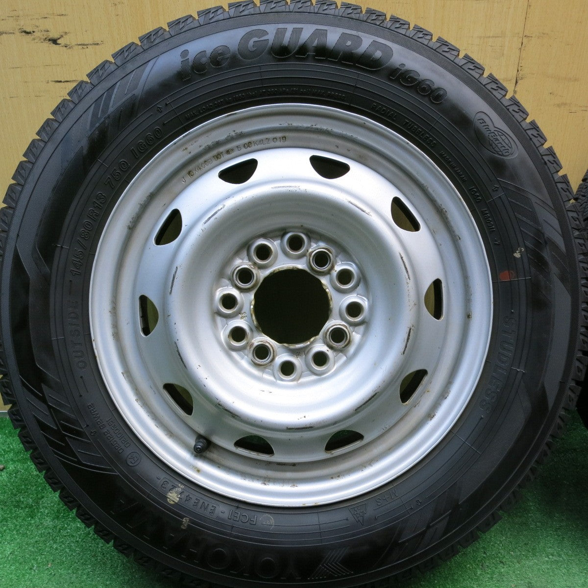 バリ溝！23年！9分★スタッドレス 145/80R13 ヨコハマ アイスガード iG60 スチール ホイール 13インチ PCD 100 110 114.3/4H マルチ★5083106HAス