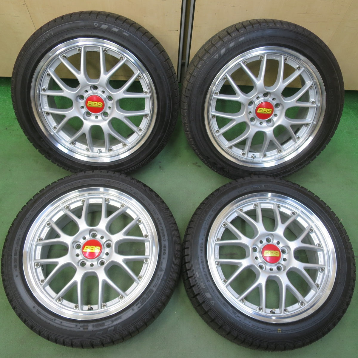 超バリ溝！23年！ほぼ10分◎BBS 205/50R17 スタッドレス ダンロップ ウインターマックス 03 WM03 17インチ PCD114.3/5H◎6081210イス