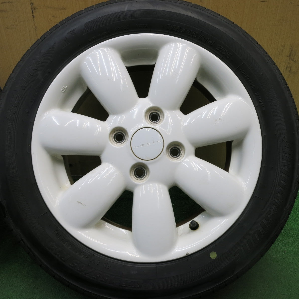バリ溝！21年！キレイ！9分★スズキ ラパン 純正 155/65R14 ブリヂストン ネクストリー エコピア 14インチ PCD100/4H★5062709AKノ