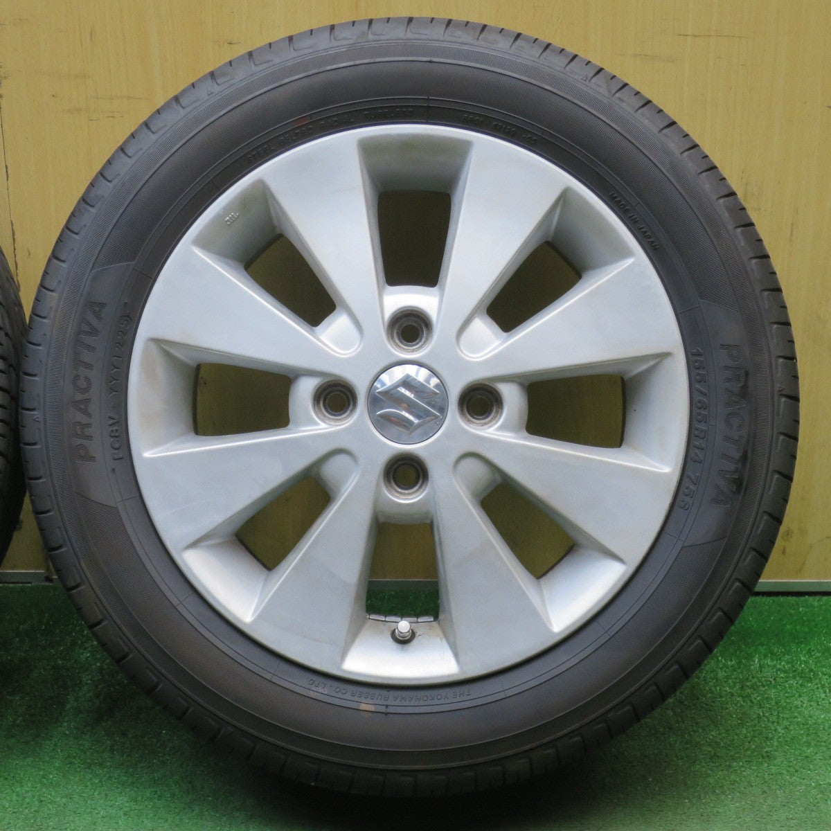 バリ溝！25年！9分★スズキ ワゴンR 純正 155/65R14 プラクティバ ヨコハマ製 14インチ PCD100/4H★6032411NJノ