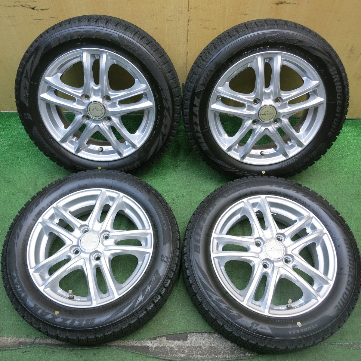バリ溝！22年！キレイ！ほぼ10分★スタッドレス 155/65R14 ブリヂストン ブリザック VRX2 Linz 14インチ PCD100/4H★5081006HAス