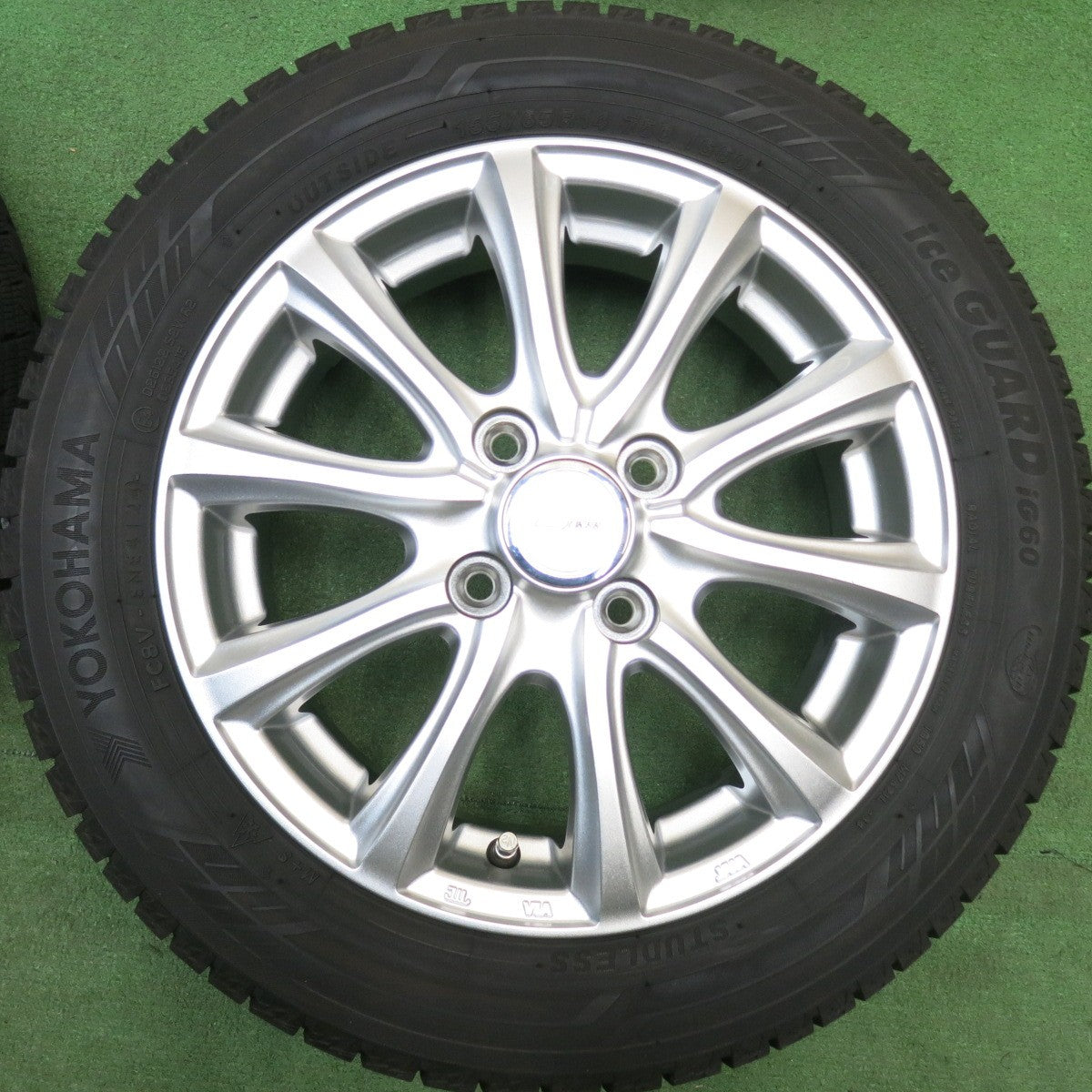 バリ溝！24年！キレイ！9.5分★スタッドレス 155/65R14 ヨコハマ アイスガード iG60 JOKER ジョーカー 14インチ PCD100/4H★6032902HAス