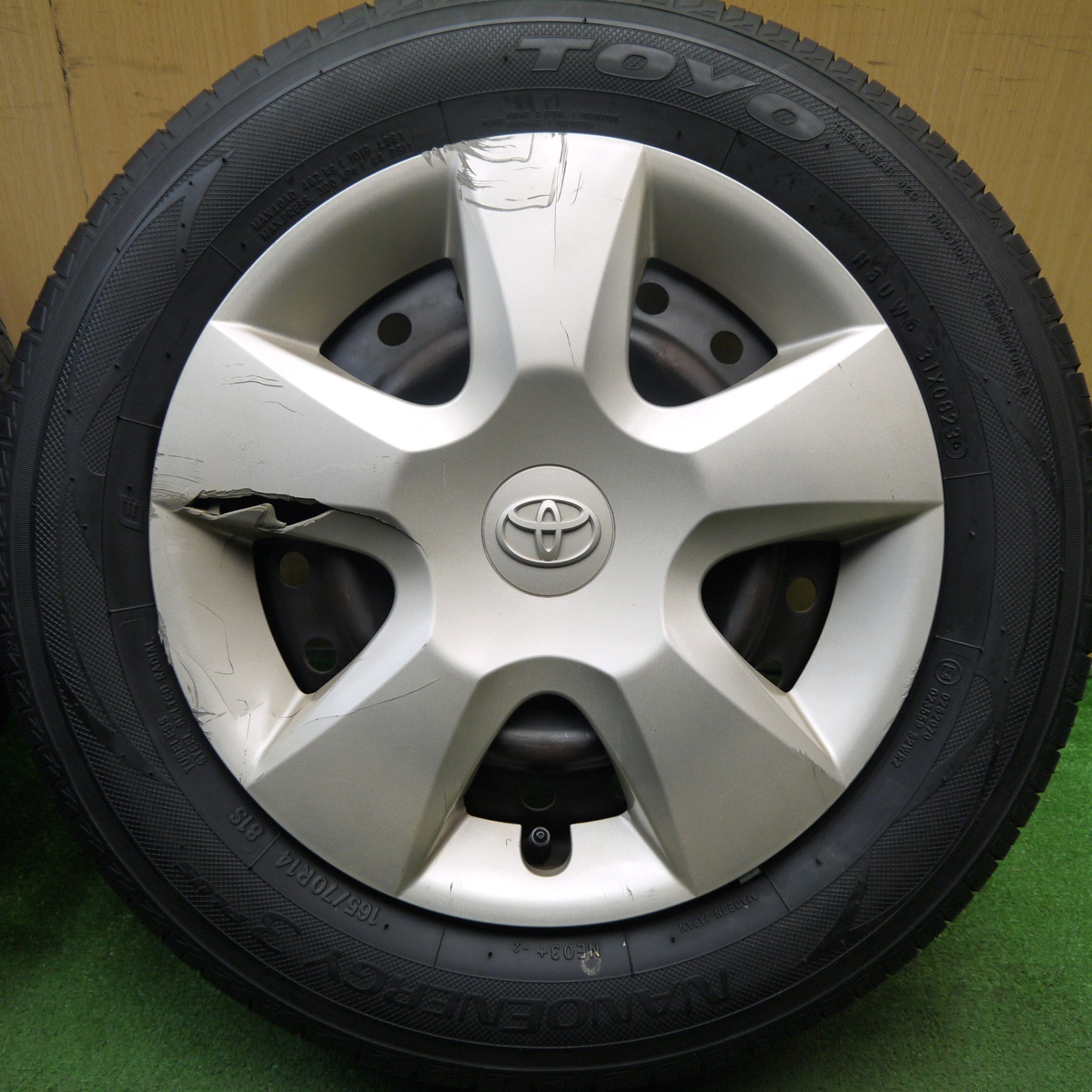 バリ溝！23年！9分☆トヨタ パッソ 純正 スチール 165/70R14 トーヨー
