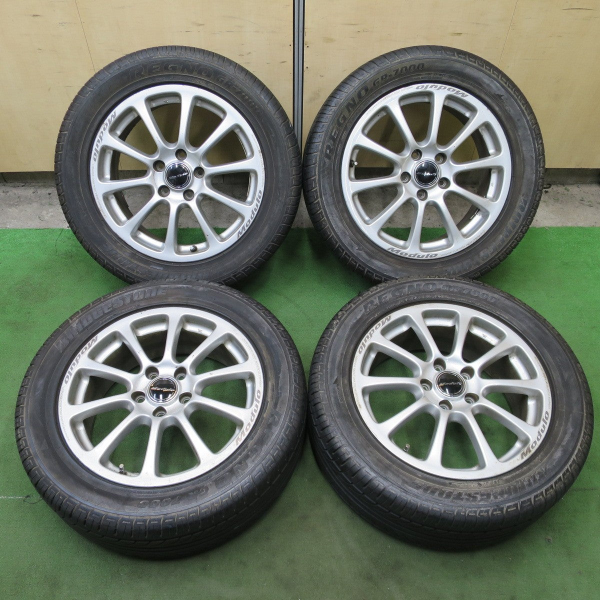 バリ溝！9分★ホンダ CR-V 等 純正 Modulo 225/55R17 ブリヂストン レグノ GR-7000 モデューロ 17インチ PCD114.3/5H★6032003ナノ