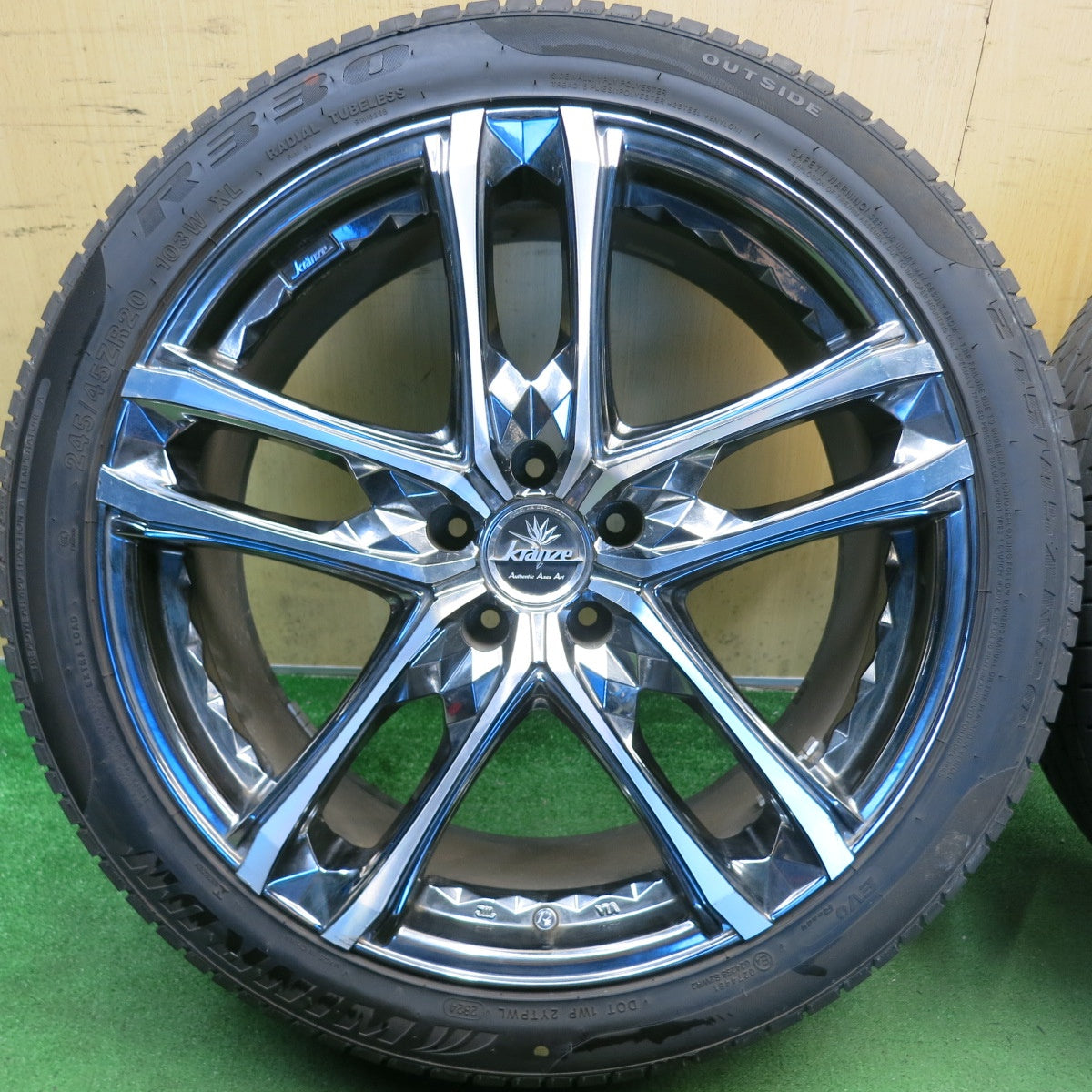 バリ溝！24年！9分◎Kranze Scintill 168 EVO 245/45R20 ウインラン R330 クレンツェ シンティル 20インチ PCD114.3/5H◎6090609HAノ