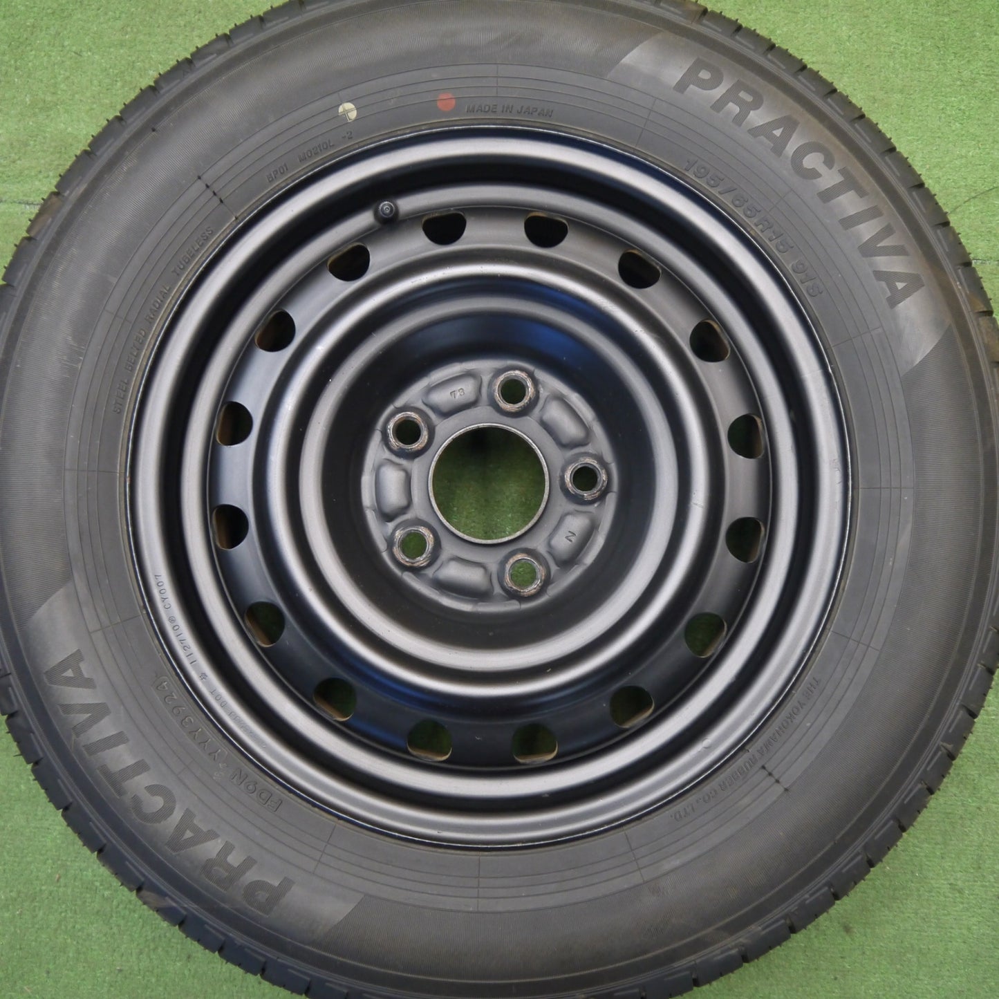 バリ溝！24年！キレイ！ほぼ10分★195/65R15 プラクティバ ヨコハマ スチール ホイール 15インチ PCD114.3/5H★6033007Hノ