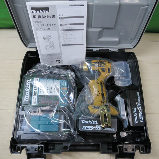 [送料無料] 未使用！バッテリー2個☆マキタ 充電式 インパクトドライバ TD173D GXPY 電動 工具 18V 6.0Ah makita コードレス☆