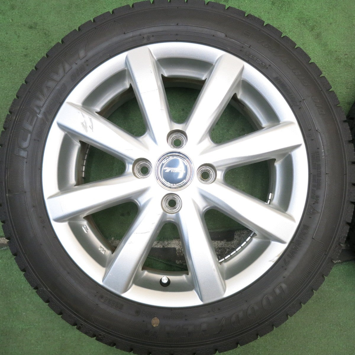 バリ溝！24年！ほぼ10分★スタッドレス 165/65R15 グッドイヤー アイスナビ7 TOPRUN トップラン 15インチ ソリオ ハスラー 等 PCD100/4H★5080907HAス