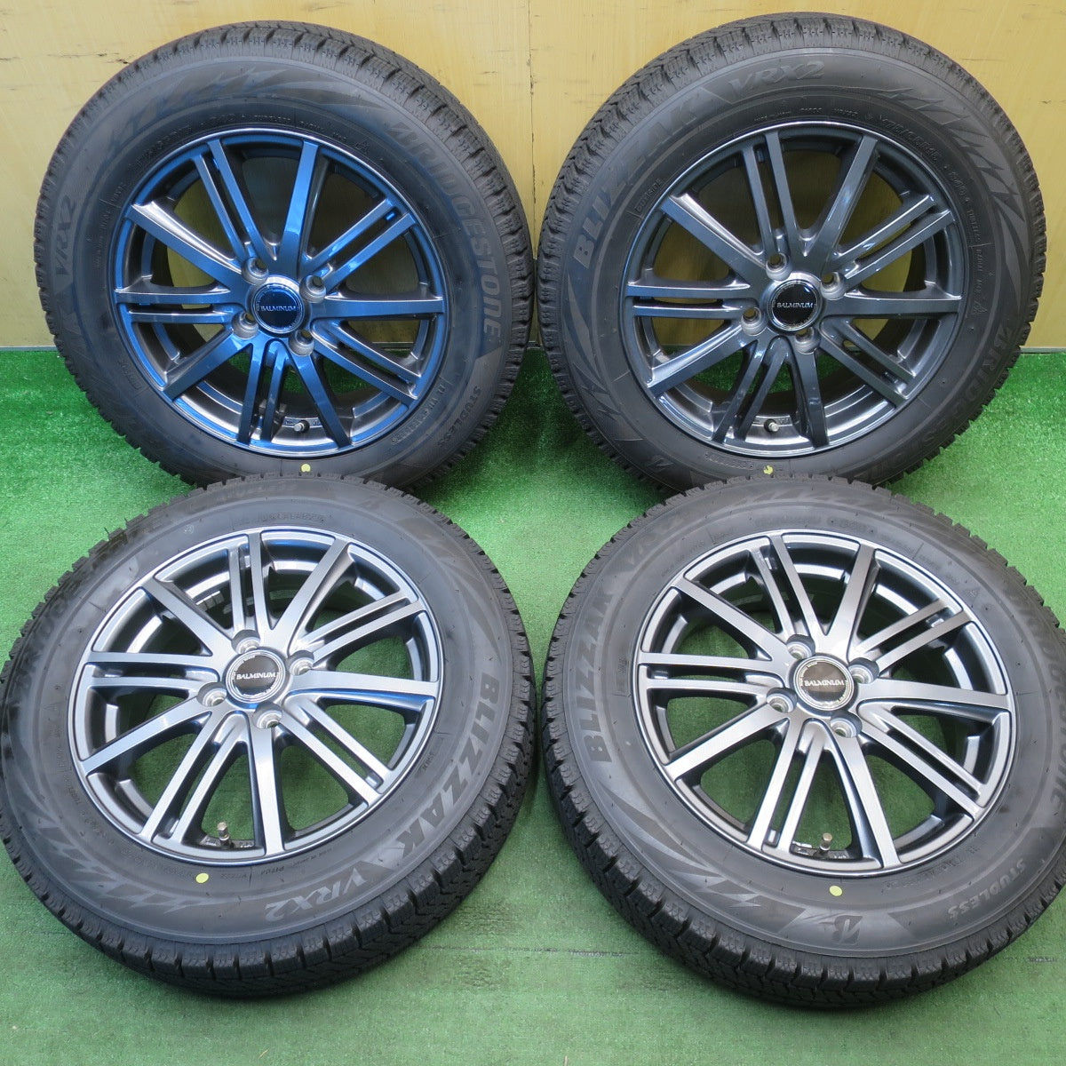 バリ溝！23年！キレイ！9分★スタッドレス 175/65R15 ブリヂストン ブリザック VRX2 BALMINUM BR10 バルミナ 15インチ PCD100/4H★6032907NJス
