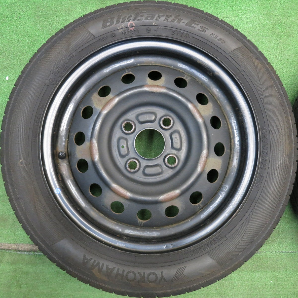 4本価格！24年★155/65R14 ヨコハマ BluEarth-ES ES32 スチール ホイール ブルーアース 14インチ PCD100/4H★6050302HAノ