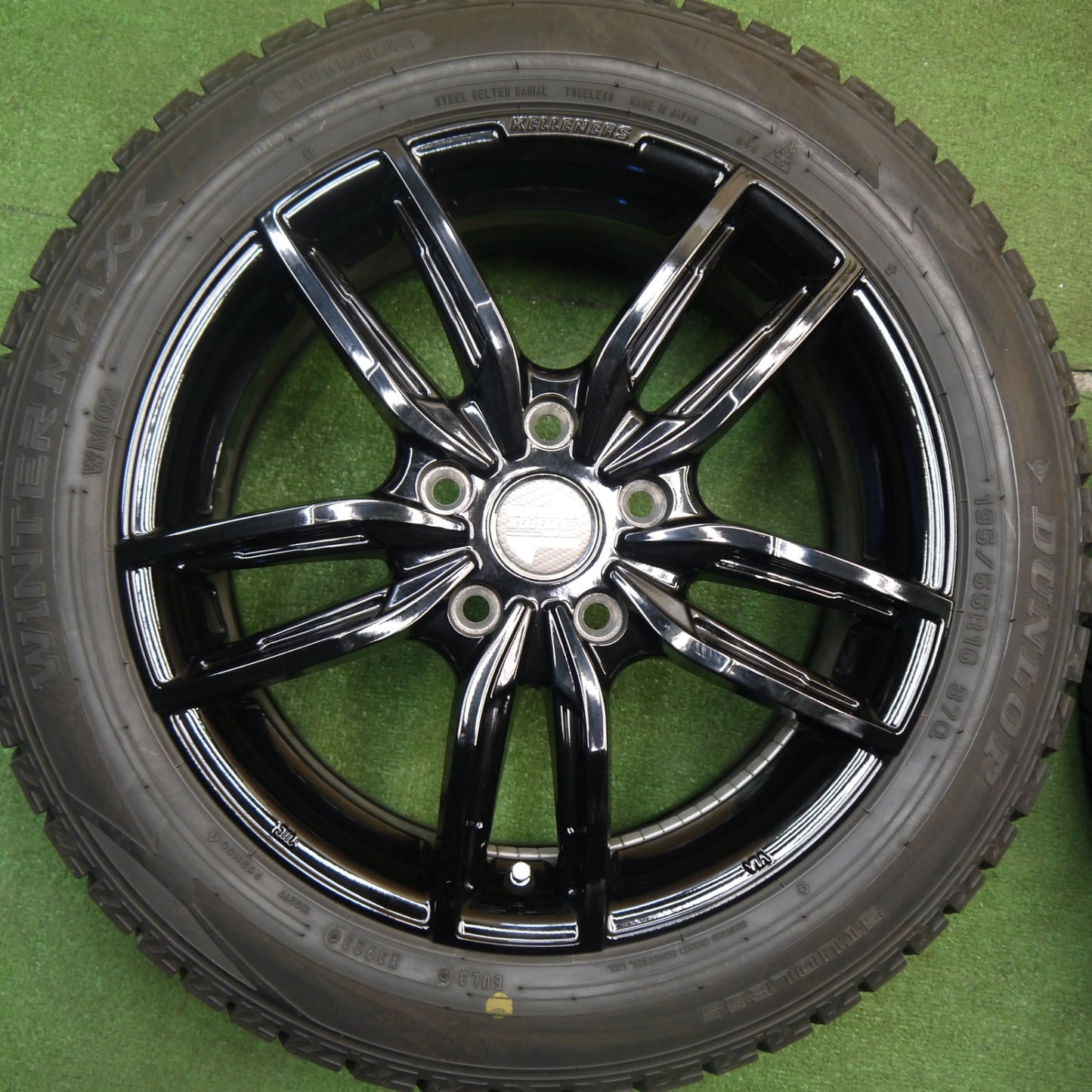 [送料無料] バリ溝！23年！キレイ！9分★MINI ミニ 等 KELLENERS Sport 195/55R16 スタッドレス ダンロップ ウインターマックス WM02 ケレナーズ スポーツ PCD112/5H★5033110Hス