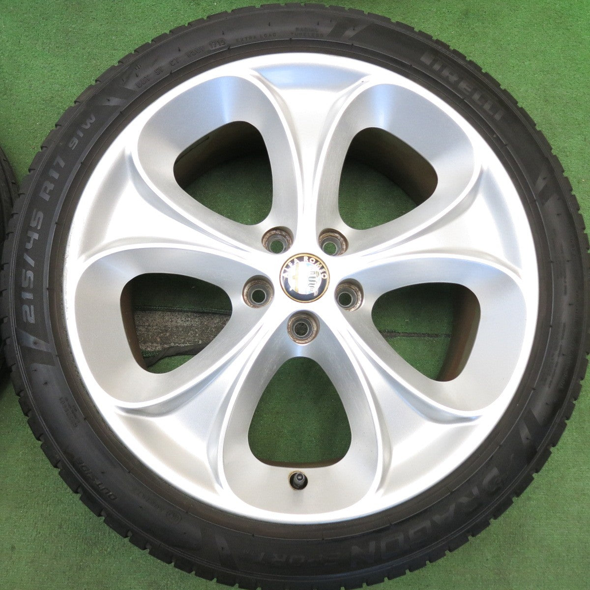 4本価格◎アルファロメオ 147 156 GT 純正 215/45R17 ピレリ ドラゴン スポーツ 17インチ PCD98/5H◎6073005HAノ